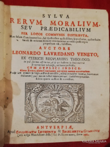 1661 Sylva Rerum Morarium antik latin nyelv knyv