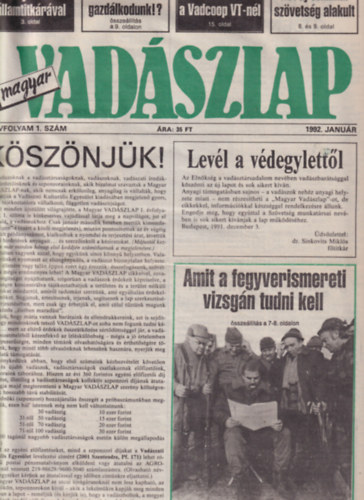 Csek Sndor  (szerk.) - Vadszlap 1991-1992 ( 1991. 0 . szm , 1992. 1. vf. 1-6 szm, teljes )