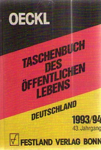 Taschenbuch des �ffentlichen Lebens - Deutschland. 1993/94
