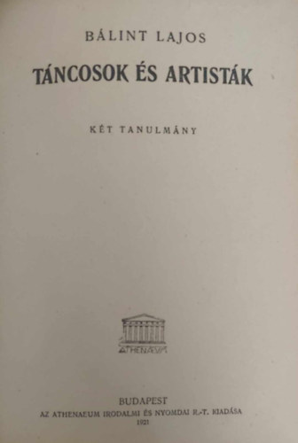 Bálint Lajos - Táncosok és artisták (Két tanulmány)
