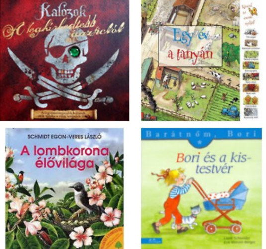 John Matthews;Liane Schneider;Schmidt Egon;Nicholas Harris - Kal�zok - A legh�rhedtebb gazfick�k+Bori �s a kistestv�r - Bar�tn�m, Bori+A lombkorona �l�vil�ga+Egy �v a tany�n -4 db k�nyv