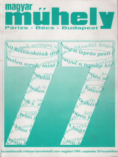 Magyar műhely 77. szám (1990. szeptember 20)
