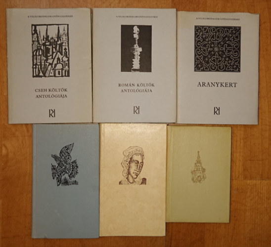 6 versantológia a 20. század második feléből: Aranykert, Román költők antológiája, Cseh költők antológiája, Bolgár költők antológiája, Finn költők antológiája, Szovjet költők antológiája