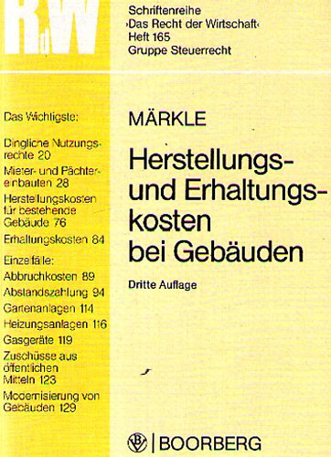 Herstellungs- und Erhaltungskosten bei Gebuden