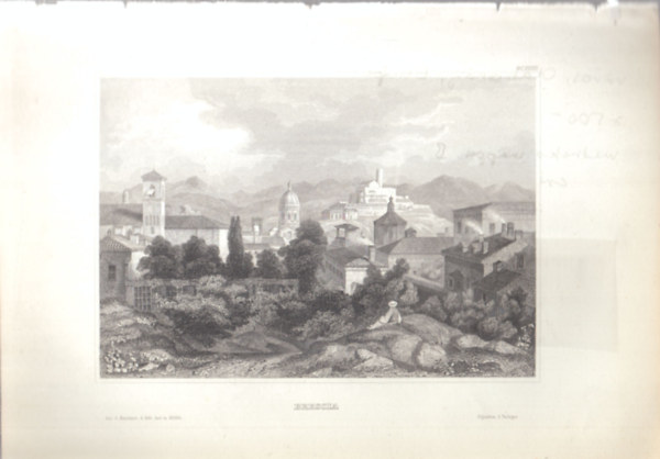 Brescia (vros, Olaszorszg, Eurpa) (16x23,5 cm lapmret eredeti aclmetszet, 1856-bl)