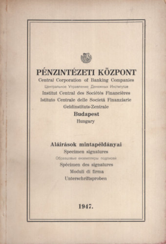 P�nzint�zeti K�zpont. Al��r�sok mintap�ld�nyai