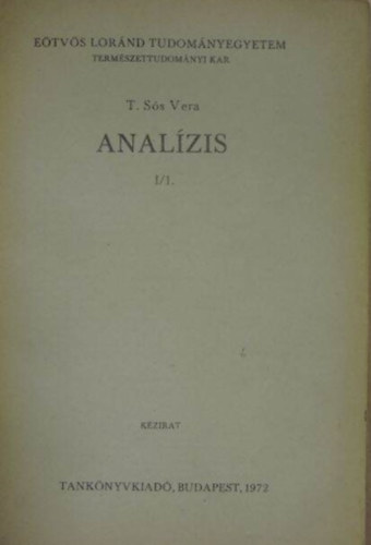 T. S�s Vera - Anal�zis I/1.