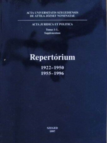 Repert�rium 1922-1950, 1955-1996