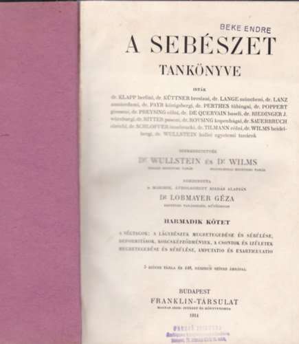 Dr. Wullstein - Dr. Wilms - A seb�szet tank�nyve III.