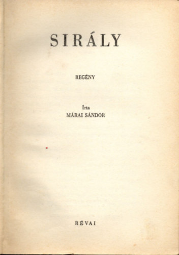 Mrai Sndor - Sirly