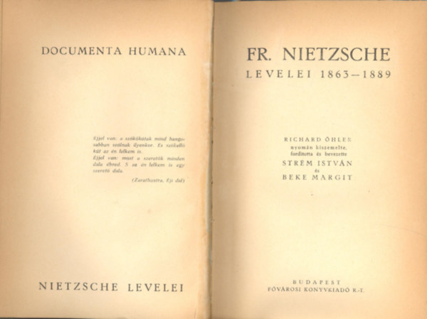 Friedrich Nietzsche - Friedrich Nietzsche levelei 1863-1889