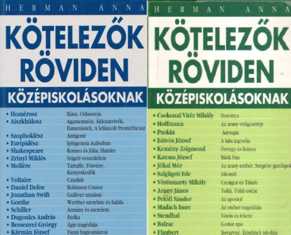 Herman Anna - Kötelezők röviden középiskolásoknak 1-2