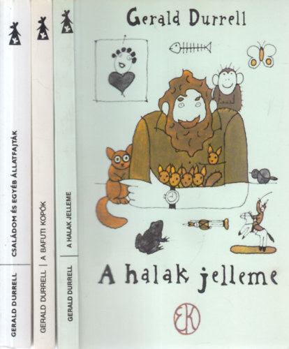 Gerald Durrell - 3 db. humoros ktet (A halak jelleme + A bafuti kopk + Csaldom s egyb llatfajtk)