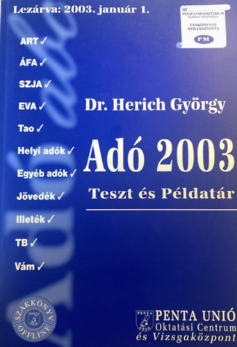 Dr Herich Gy�rgy - Ad� 2003 (Teszt �s p�ldat�r)