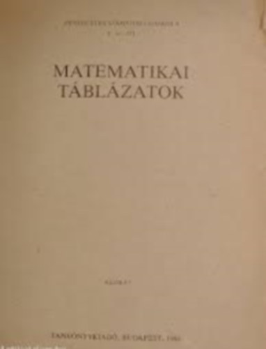 Dr. Weitz Tam�s - Matematikai t�bl�zatok