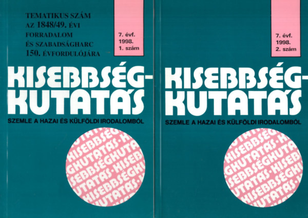 Cholnoky Jen - Kisebbsgkutats 7. vfolyam 1998. 1-4. szm (egytt)