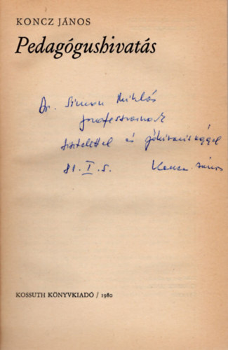 Koncz J�nos - Pedag�gushivat�s-dedik�lt