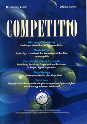 Bgel Gyrgy, Kaps Judit Must Istvn - Competitio - 2005. november IV. vf. 2. szm