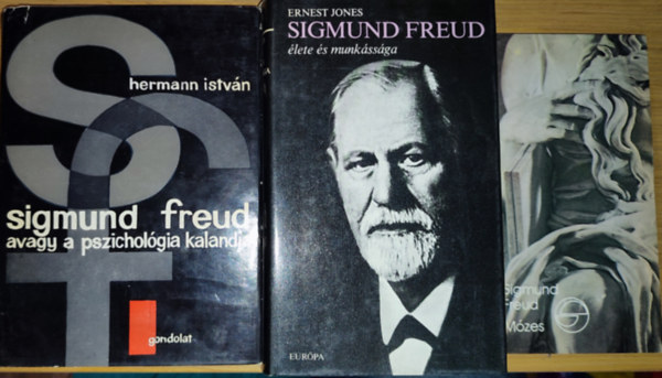 Hermann István, Ernest Jones Sigmund Freud - 3db Sigmund Freuddal kapcsolatos mű - Hermann István-Sigmund Freud avagy a pszichológia kalandjai, Ernest Jones-Sigmund Freud élete és munkássága, Sigmund Freud-Mózes