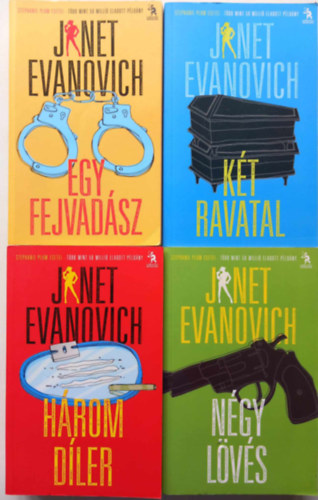 Janet Evanovich - Stephanie Plum esetei 4 db. (Egy fejvad�sz + K�t ravatal + H�rom d�ler + N�gy l�v�s)