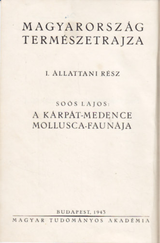 Sos Lajos - A Krpt-medence mollusca-faunja
