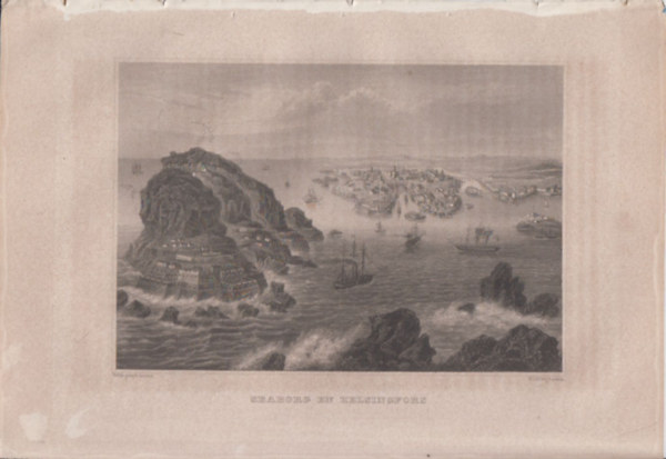 Seaborg en Helsingfors (Erőd, Helsinki, Finnország, Európa) (16x23,5 cm lapméretű eredeti acélmetszet, 1856-ból)