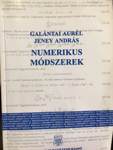 Jeney Andrs Galntai Aurl - Numerikus mdszerek