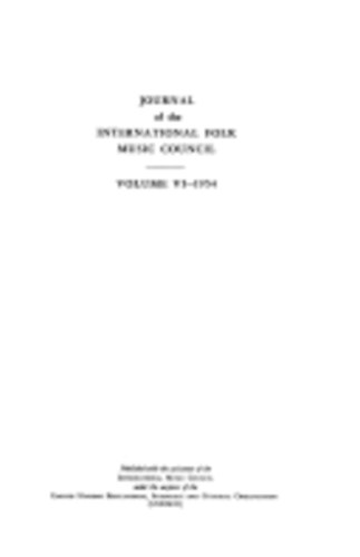 Journal of the International Folk Music Council Volume XIII. 1961