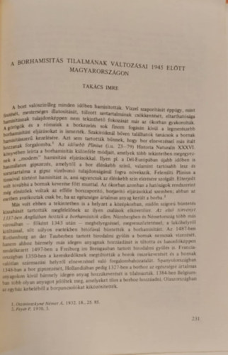 Takács Imre - A boramisítás tilalmának változásai 1945 előtt Magyarországon - Különlenyomat