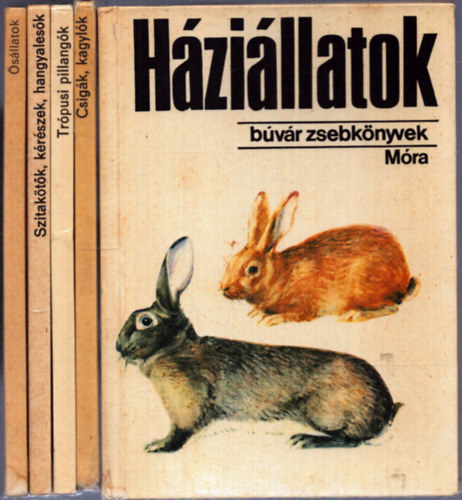 5 db a B�v�r Zsebk�nyvek sorozatb�l: H�zi�llatok - Csig�k, kagyl�k - Tr�pusi pillang�k - �s�llatok - Szitak�t�k, k�r�szek, hangyales�k