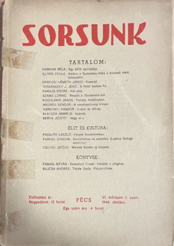 Sorsunk VI. évfolyam 1. szám