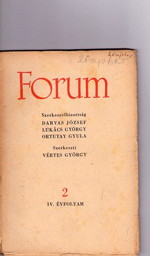 Vrtes Gyrgy - Forum (folyirat) 1949 februr