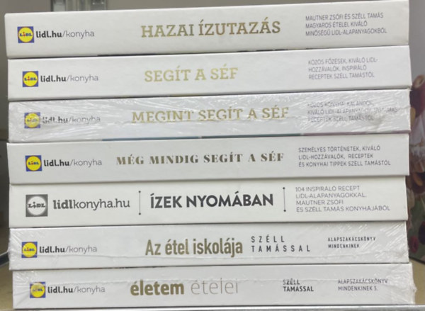 Sz�ll Tam�s Mautner Zs�fi - 7 db Lidl szak�csk�nyv - Hazai �zutaz�s, Seg�t a s�f, Megint seg�t a s�f, M�g mindig seg�t a s�f,�zek nyom�ban, Az �tel iskol�ja,�letem �telei
