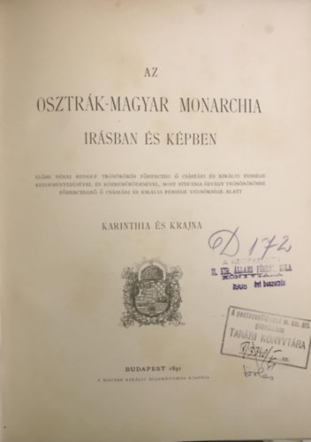 Az Osztrk-Magyar Monarchia rsban s kpben VI. Karinthia s Krajna