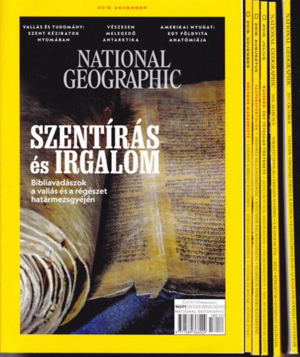6 db National Geographic - magyar nyelvűek (szórványszámok. össz.: 6 db): 2017.október + 2018.március + 2018.júl-aug. + 2018. okt.-nov-dec.
