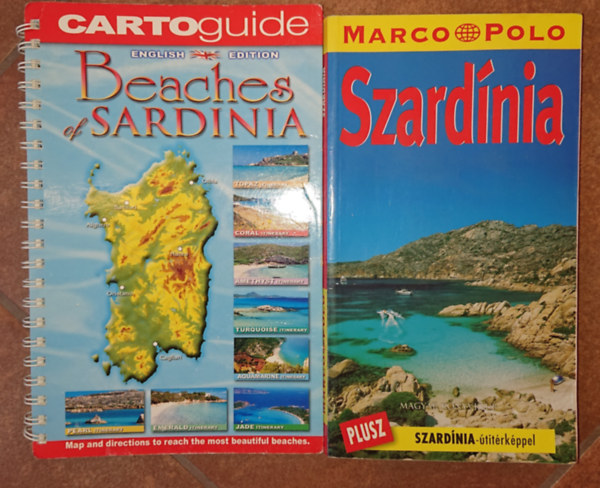 2 turisztikai kiadvny Szardnirl: Beaches of Sardinia, Marco Polo - Szardnia