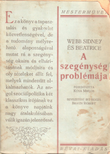 Sidney- Webb, Beatrice Webb - A szeg�nys�g probl�m�ja