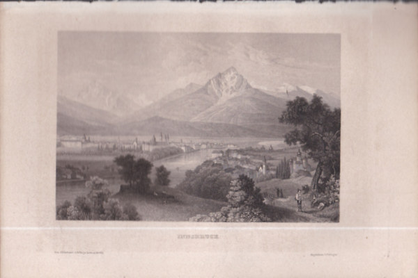 Innsbruck ( Ausztria, Eurpa) (16x23,5 cm mret eredeti aclmetszet, 1856-bl)