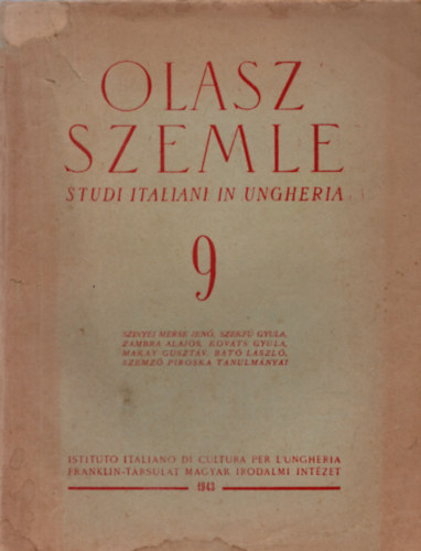 Olasz szemle (Studi italiani in ungheria) 1942/4.