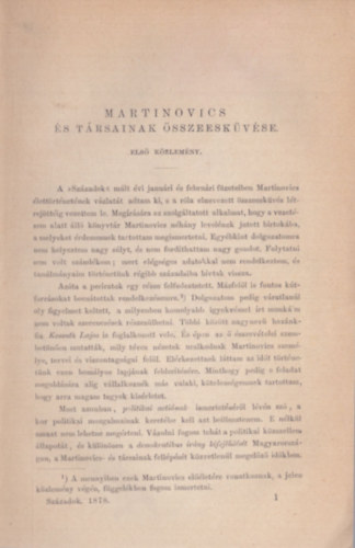 Frakni Vilmos - Martinovics s trsainak sszeeskvse (1884)