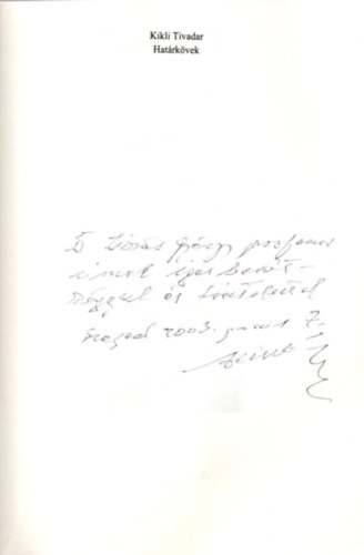 Kikli Tivadar - Hat�rk�vek -Irodalmi tanulm�nyok