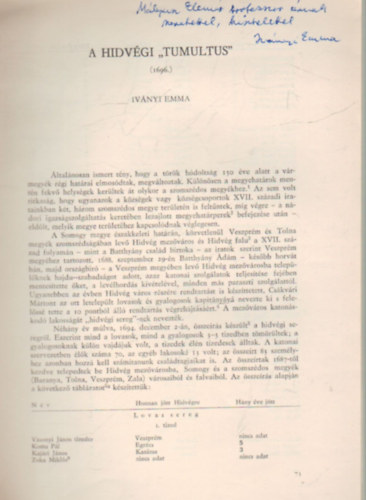 Kanyar J�zsef - Somogy megye m�ltj�b�l- Lev�lt�ri �vk�nyv 3. - K�l�nlenyomat