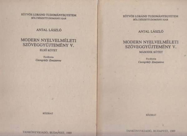 Antal L�szl� - Modern nyelvelm�leti sz�veggy�jtem�ny V./ I-II.