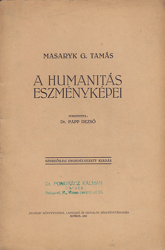 Masaryk G. Tams - A humanits eszmnykpei