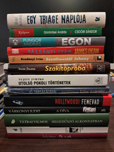 Bradnyi Ivn, Pungor Andrs, Grmbei Andrs, Baji Anik, Schiller Erzsbet, Joe Eszterhas, Vrkonyi Judit, Ttrai Vilmos, Vujity Tvrtko, Incze Zsuzsa, Szily Nra, Mia Farrow - 13 db-os KNYVMENT AJNLAT riport: James Dean, Az Egon, Szentimentl Johnny - Doris Day dalai, Csori Sndor, Egy triage naplja, J trsasgban - Beszlgetsek Blint Andrssal, Hollywoodi fenevad, A Dva - Palnkay Klra emlkezi