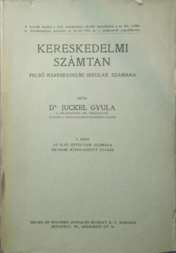 Juckel Gyula - Kereskedelmi szmtan