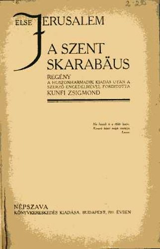 Else Jerusalem - A szent skarabeus