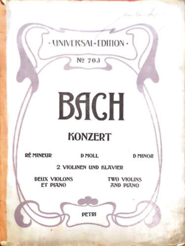 Bach - Bach Konzert r mineur D moll Dminor 2 violinen und klavier