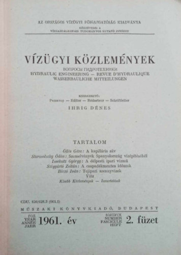 Ihrig Dénes (szek.) - Vízügyi Közlemények 1961/2.
