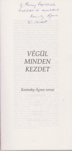 Kosinsky gnes - Vgl minden kezdet